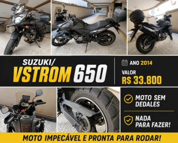 VENDO VSTROM 650CM 2014 -SEGUNDO DONO - NOVA
