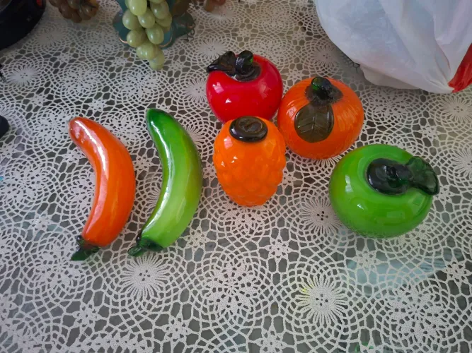 6 Frutas em vidro murano