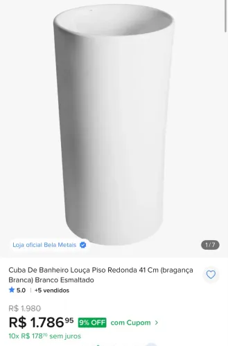 Cuba de piso banheiro