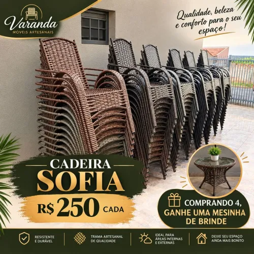 CADEIRA SOFIA A CADA 4 GRATIS MESINHA