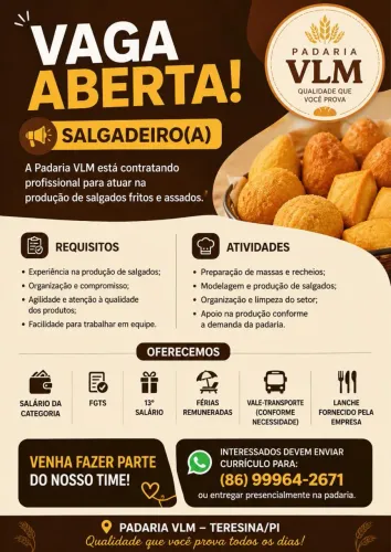 Contratamos salgadeiro