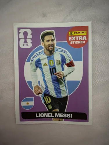 Figurinha Lionel Messi roxa 2026 Panini