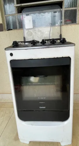 Fogão Consul 4 Bocas com Mesa de Inox e Tampa de Vidro