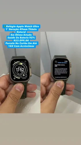 Relógio Apple Watch ULTRA 1ª Geração 49mm Titânio Natural (Usado)