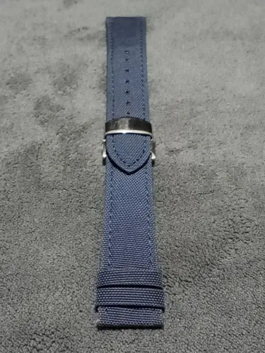 Pulseira para relógio em nylon e couro legítimo 20 mm