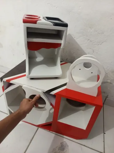 CAIXA TRIO 12/8 COM RACK MOVEL TUDO NOVO