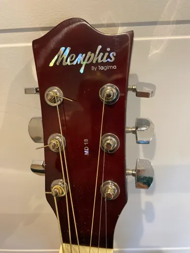 Violão eletroacústico Dreadnought cutaway aço Natural satin MD-18 Memphis 