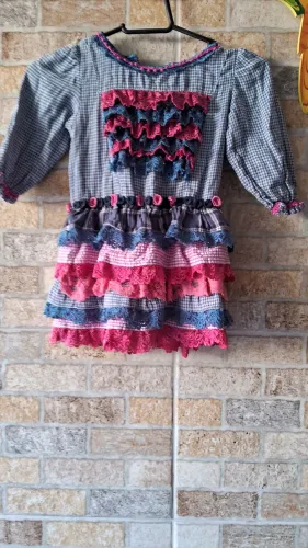 Vestido caipira infantil tamanho 3/4 anos