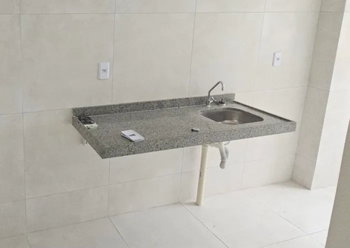 Bancada de granito com cuba