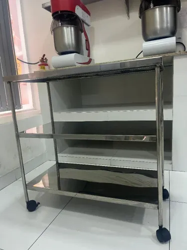 Mesa aço inox industrial auxiliar