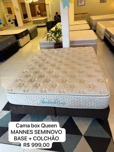 Cama box Queen MANNES SEMINOVO TOP - ENTREGO