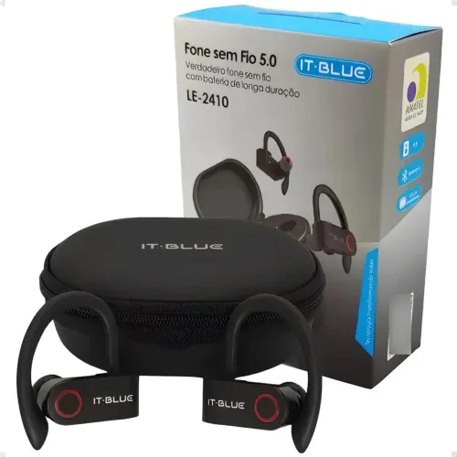 Fone sem fio com gancho para atividades esportivas