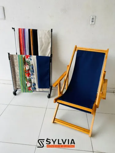 Cadeira de Praia Dobrável com Assento Estampado