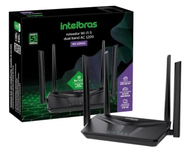 Roteador Wi-Fi Intelbras W5-1200G - Dual Band AC1200 | Wi-Force