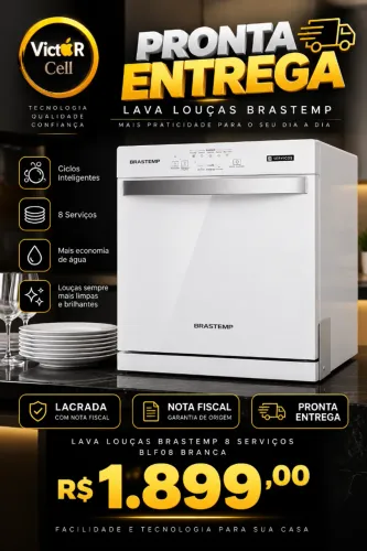 Lava Louças Brastemp | 8 Serviços | Pronta Entrega