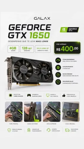 Placa de video GTX 1650 4gb