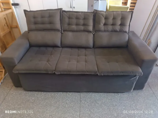 Sofá retrátil e reclinável 3 lugares ((Entrego))