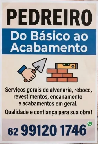 PEDREIRO FAZEMOS TUDO EM CONSTRUÇÃO