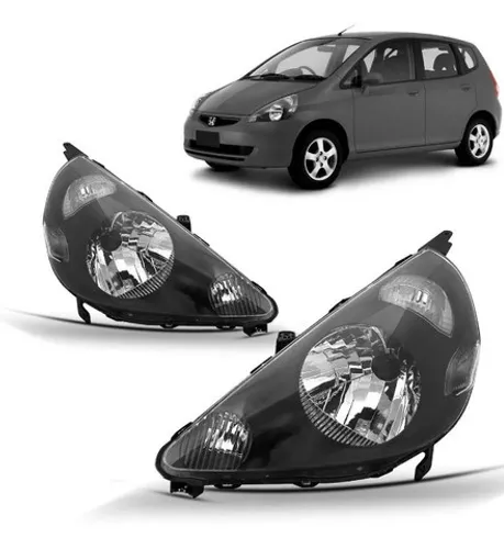 Farol honda fit mascara negra 2003 2004 2005 2006