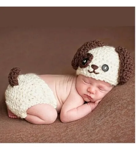Conjunto fotografia newborn cachorrinho 