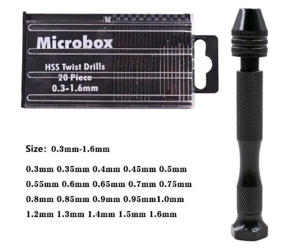 Mini Furadeira De Mão C/ 20 Brocas Para Trabalho Arduino Automação Robotica COD-FR63  
