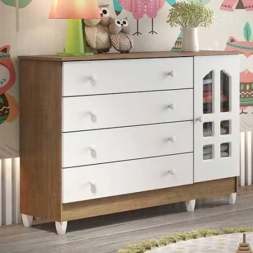 Comoda Infantil 4 Gavetas Nova 