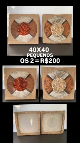 Par de Quadros Decorativos com Pedras PEQUENO