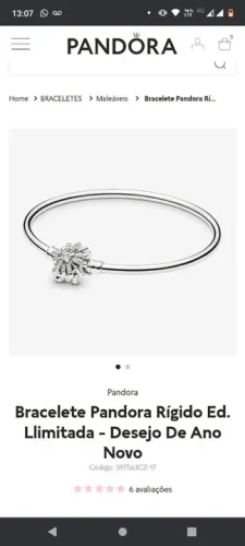 Bracelete Pandora Original Rígido Ed. Llimitada - Desejo De Ano Novo