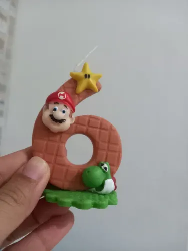 Vela de Aniversário do Super Mario 6 Anos