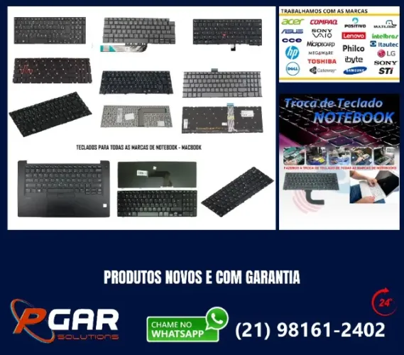 Teclado para notebook Acer Asus Dell Hp Lenovo Lg Positivo Samsung Sony Itautec Toshiba