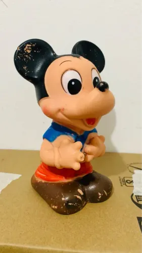 Mickey - boneco original raro antigo - Disney - Estrela - 15cm - Vinil - donald minnie