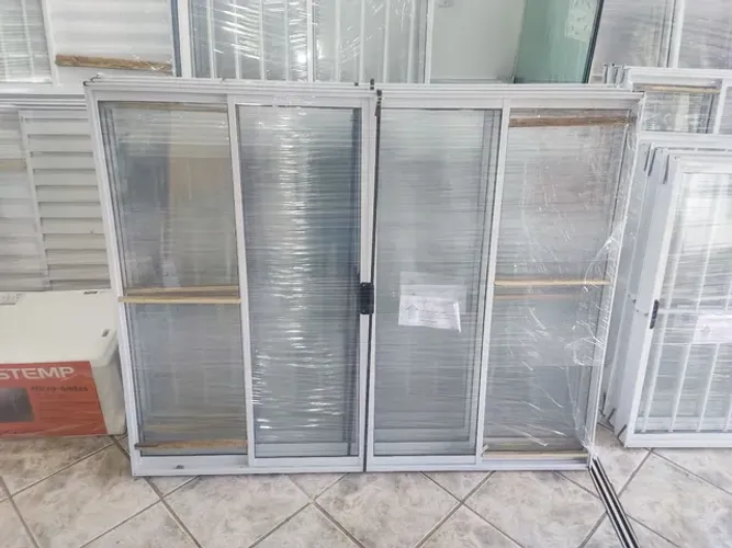 Janela alumínio branca 4 folhas 1,00 x 1,50