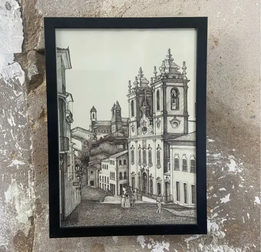 QUADRO DRAWING BLACK AND WHITE