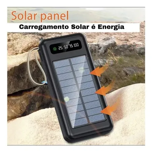Carregador Portátil Power Bank Placa Solar