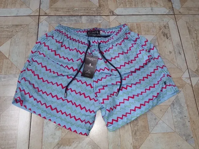 Shorts Masculino Estampado Orig. Efecinco C/etiqueta Sem Uso Tam.P
