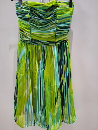 Vestido casual, gradeado, seda, bem primavera