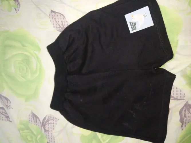 Shorts Bebê Preto-tamanho 3meses