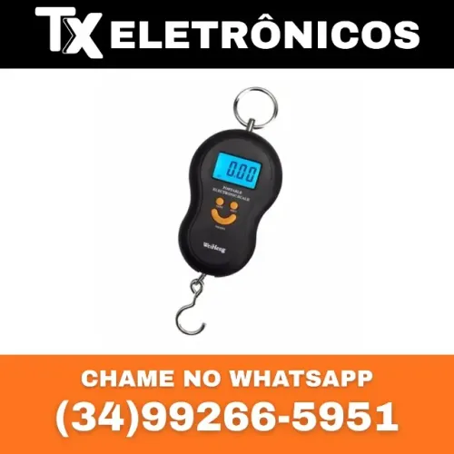 Balança Digital de Gancho 50kg Malas Viagem Crianças Peixe Verduras e etc