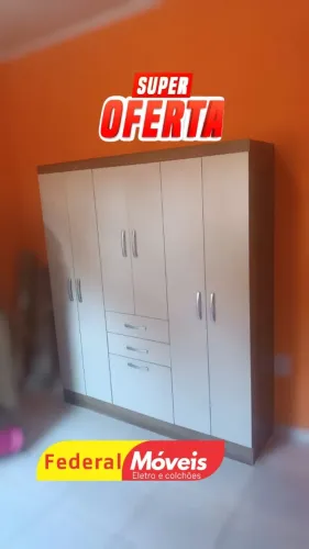 Guarda Roupa 6 Portas 2 Gavetas Off White (Temos Crediário)