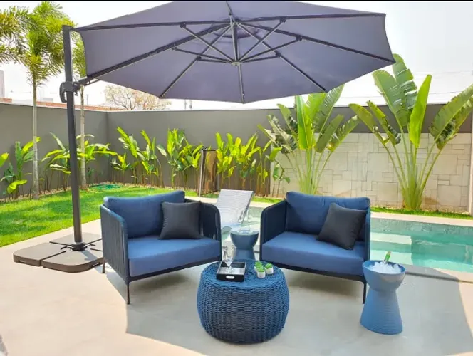 CONJUNTO DE POLTRONAS + MESA DE CENTRO PARA PISCINA