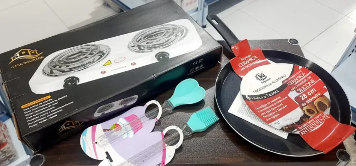 Conjunto de Panelas e Fogão Elétrico para Cozinha