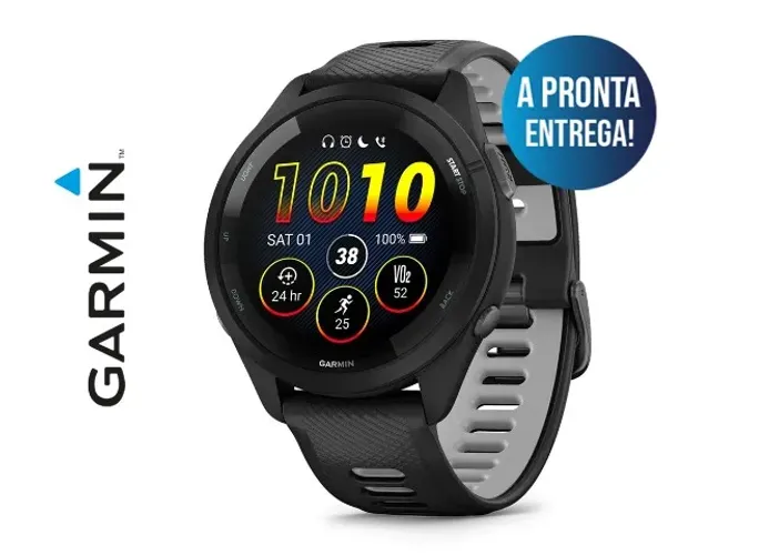 Relógio Garmin Forerunner 265 Music Preto - Garantia 1 Ano - Novo a pronta entrega!