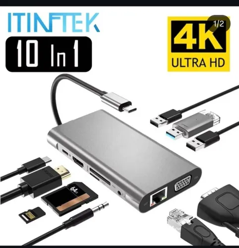 Adaptador USB c para HDMI, micro SD, USB, P2 por 129,00 novo