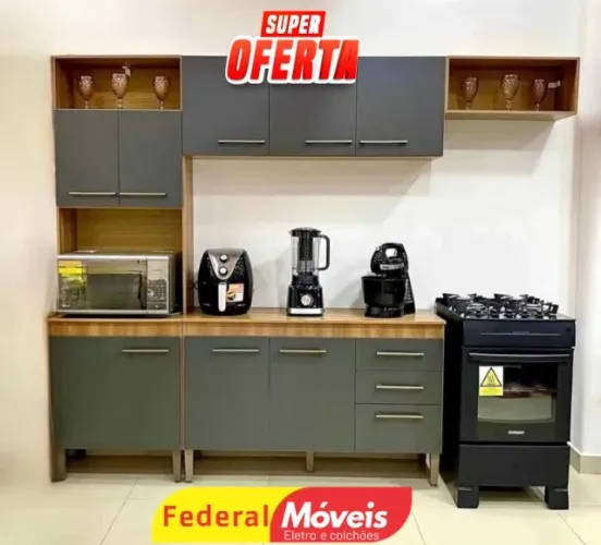 Armário de Cozinha All Black CAMPEAO EM VENDAS