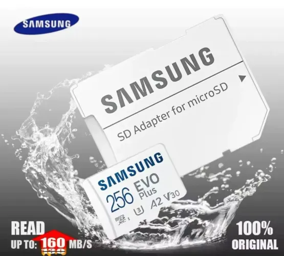 Cartão de memória Samsung 256gb 160mb/s