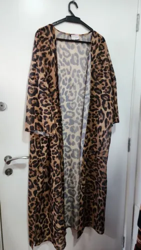 Kimono plus size 3XL de tecido estampa animal print