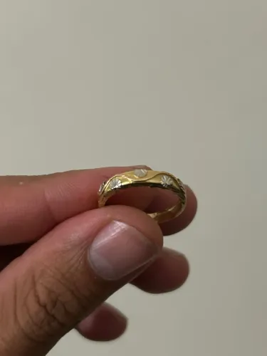 Anel ouro amarelo e branco 18k feminino
