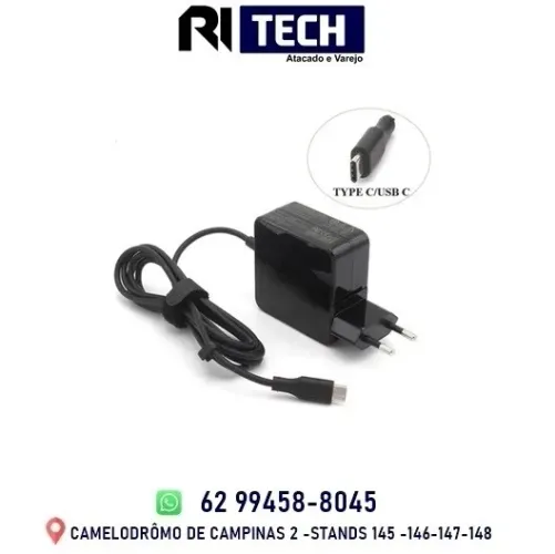 Fonte Carregador Para Notebook Tipo C 65w 20v 15v 12v 5v