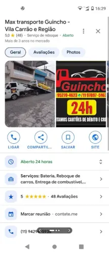 Guincho na vila Formosa e regiões próximas