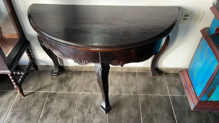 Mesa/Console antiga de estilo clássico meia-lua 